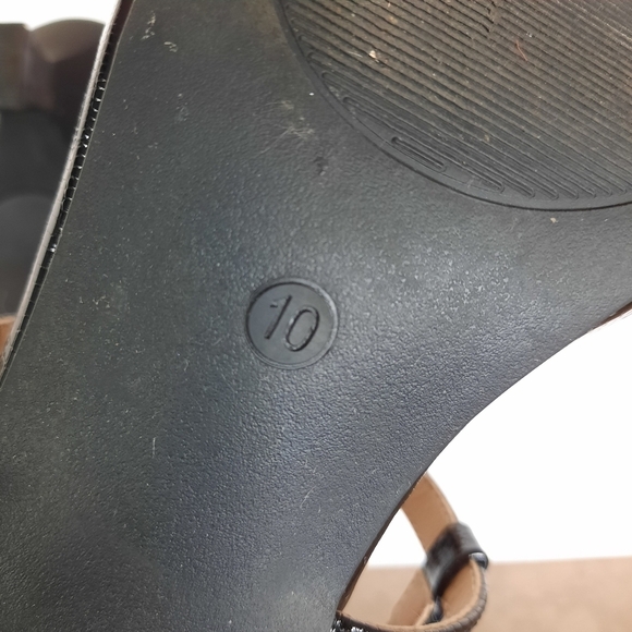 Cato C Comfort Slingback Sandals Black Gold Chain Accents Women's Size 10 - Picture 9 of 14